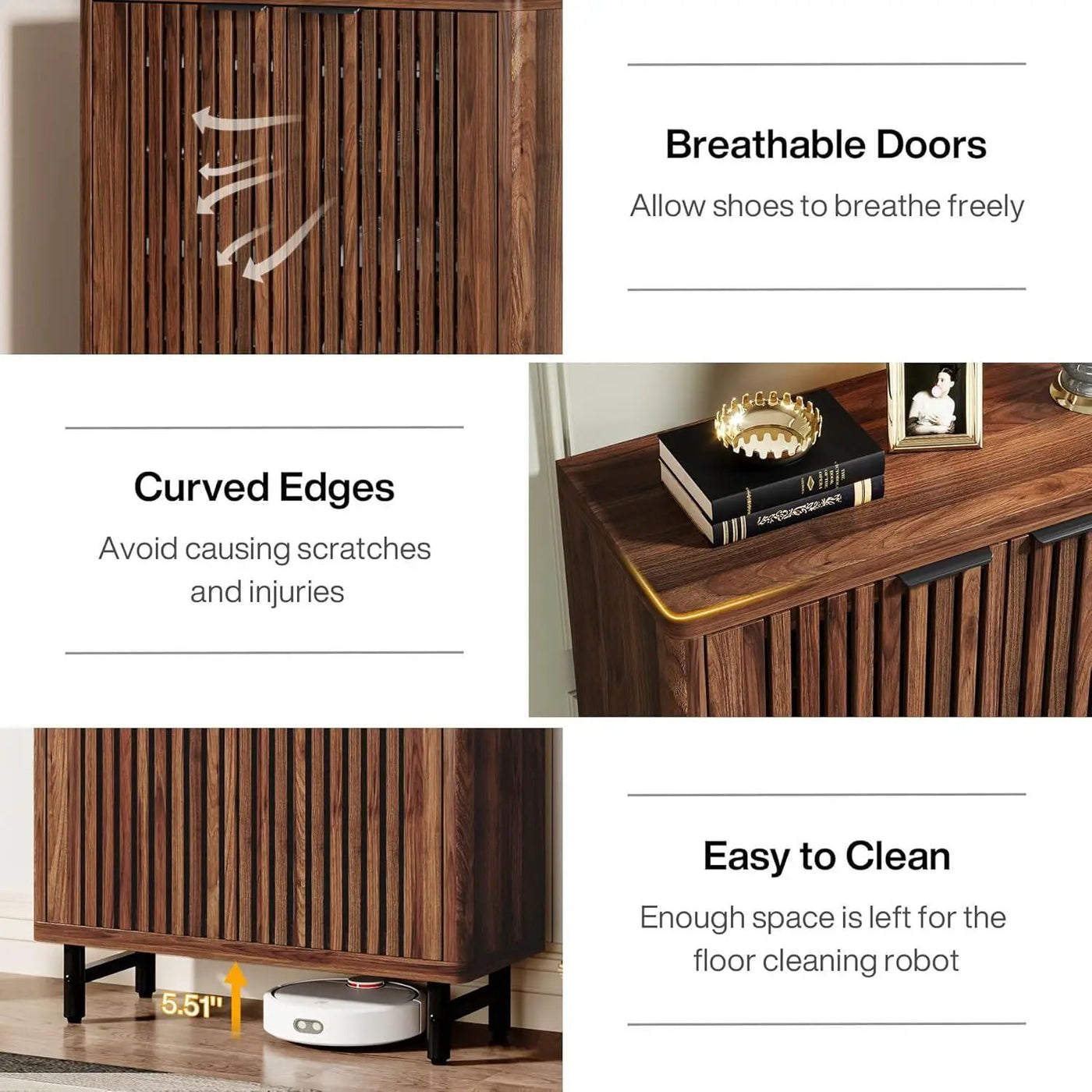 6 Tier Shoe Cabinet With Louvered Doors by HouseOfZazla