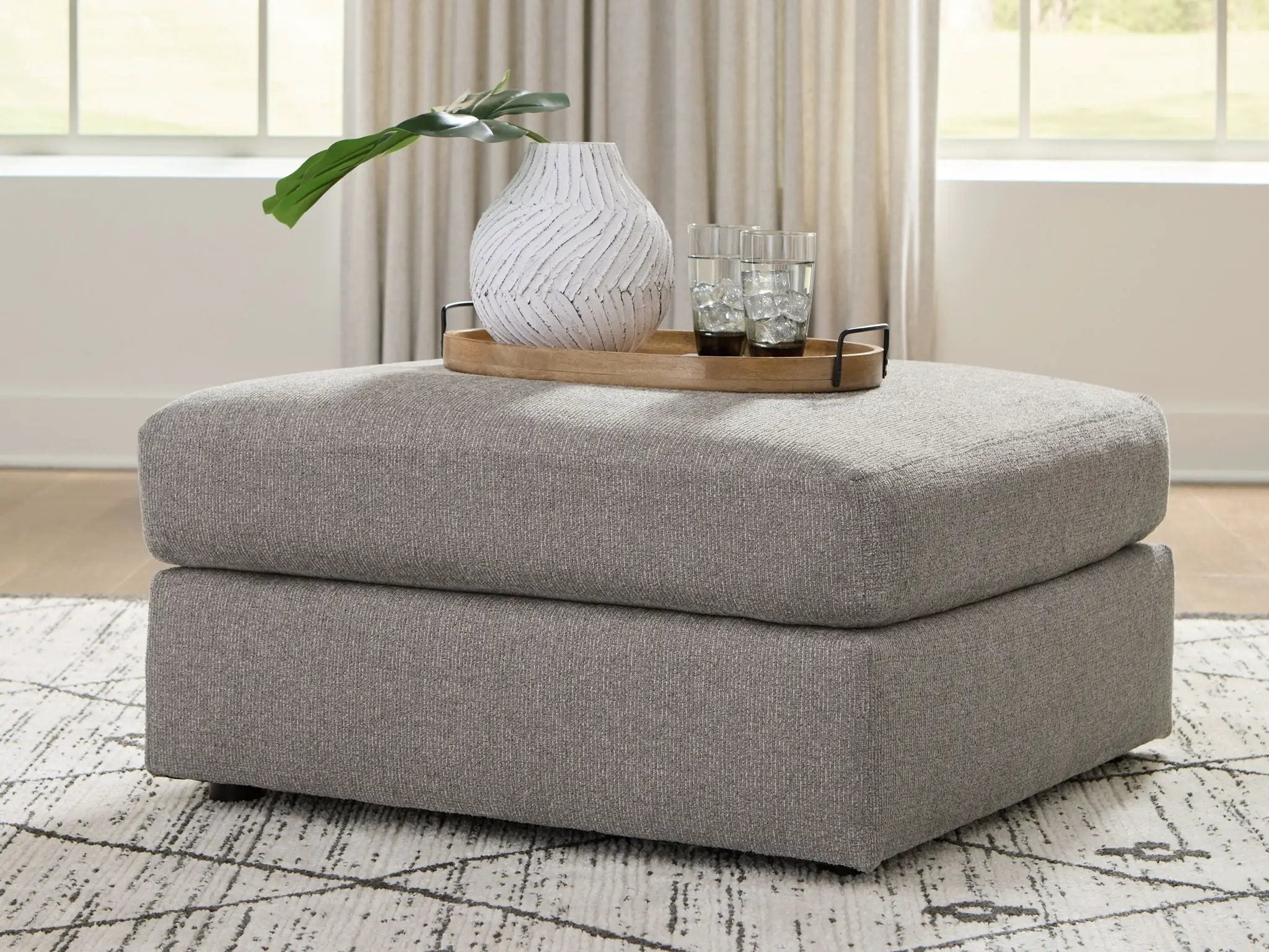 Lindon - Oversized Accent Ottoman - Smoke by Unique Piece Furniture