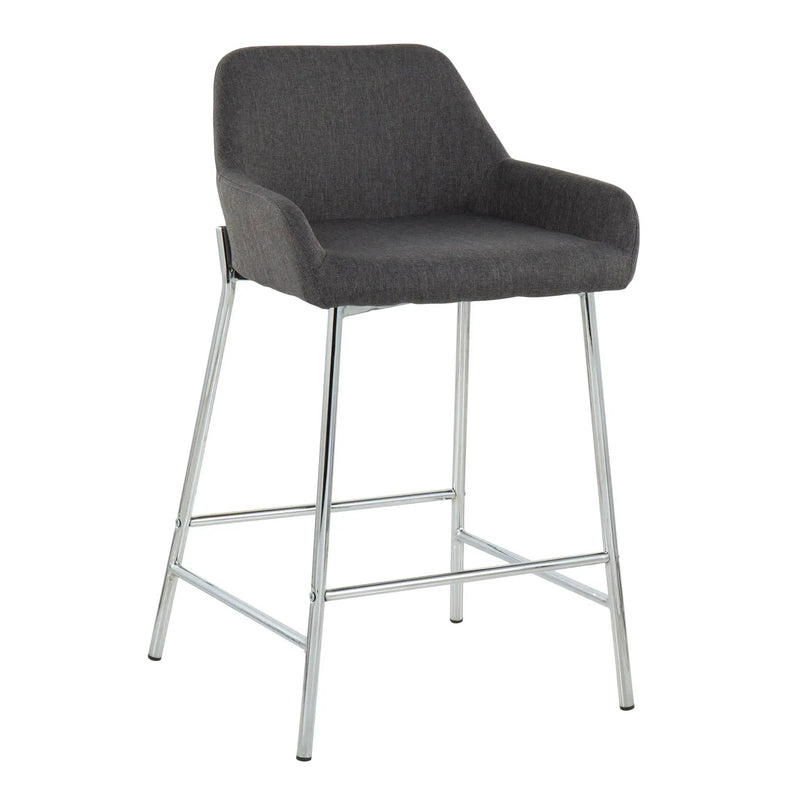 Daniella - Contemporary Fixed Height Counter Stool With Metal Legs (Set of 2) by HouseOfZazla