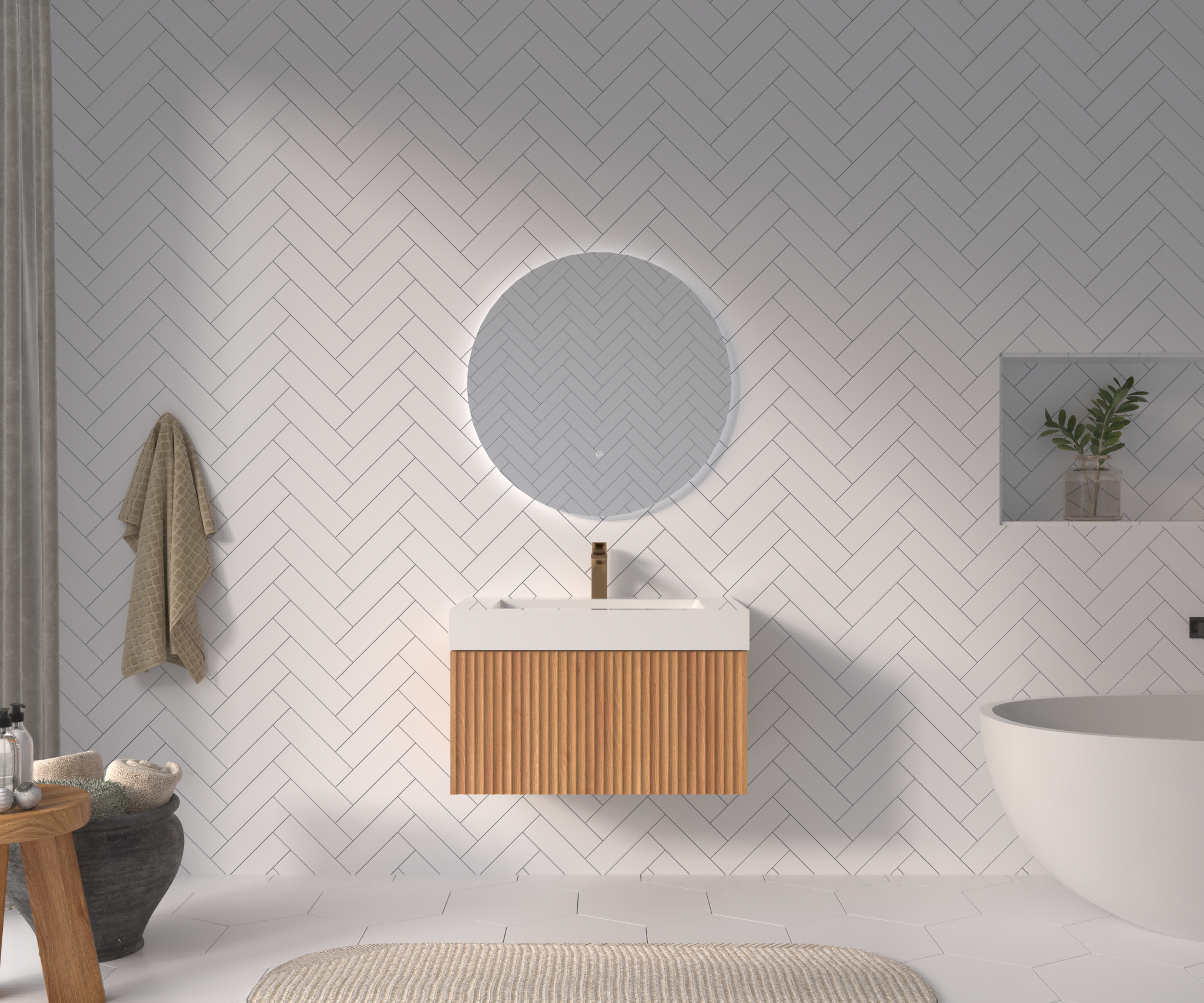 30" Bathroom Vanity with Sink - Wall Mounted Floating Cabinet by HouseOfZazla