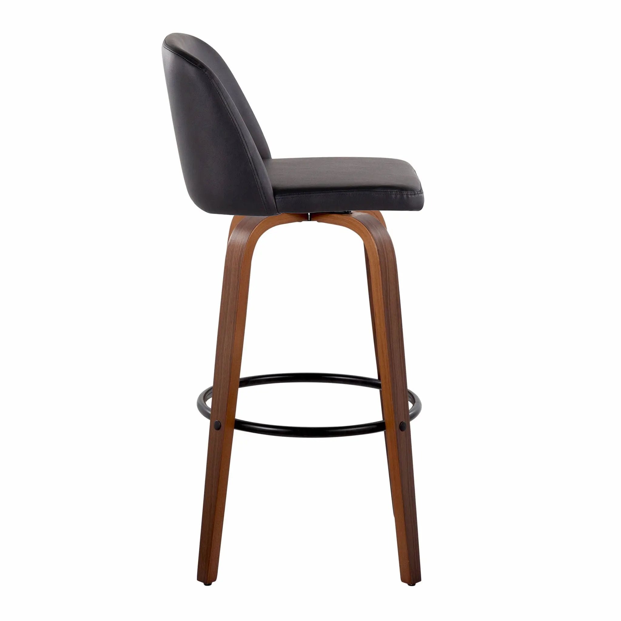 Toriano - Mid Century Modern Fixed Height Barstool Swivel And Round Footrest (Set of 2) by Unique Piece Furniture