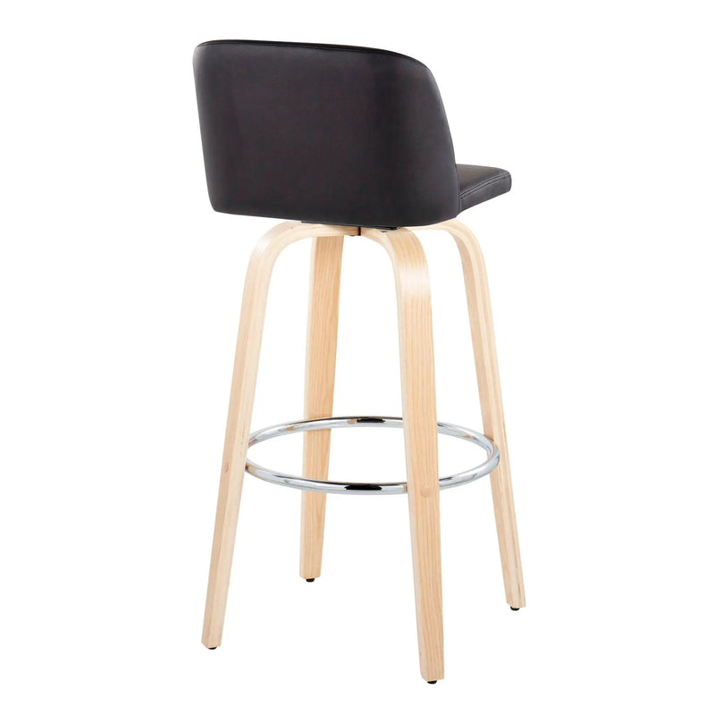 Toriano - Contemporary Fixed Height Barstool & Swivel With Round Footrest (Set of 2) by HouseOfZazla