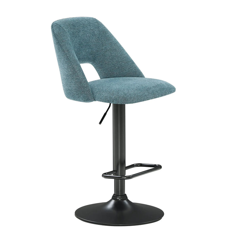 Nuvia Contemporary Adjustable Barstool with Upholstered Swivel Seats, Set of 2 by HouseOfZazla