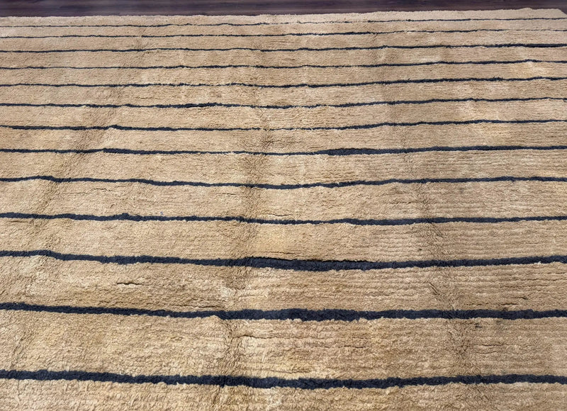 Modern Nepali Rug 13 x 15.6, Palace Size Wool Custom Made Rug, Tan, Large Nepali/Tibetan Carpet by Jewel Rugs