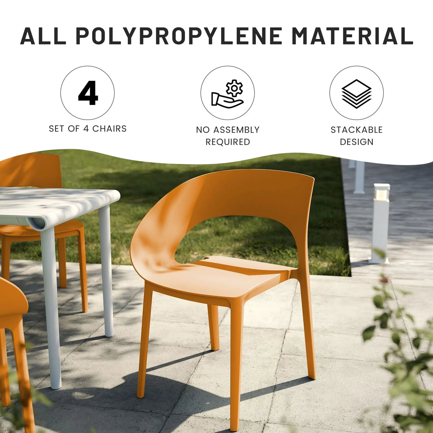 4 Piece Set Of Modern Designed Single Chairs With Folding Square Table by HouseOfZazla