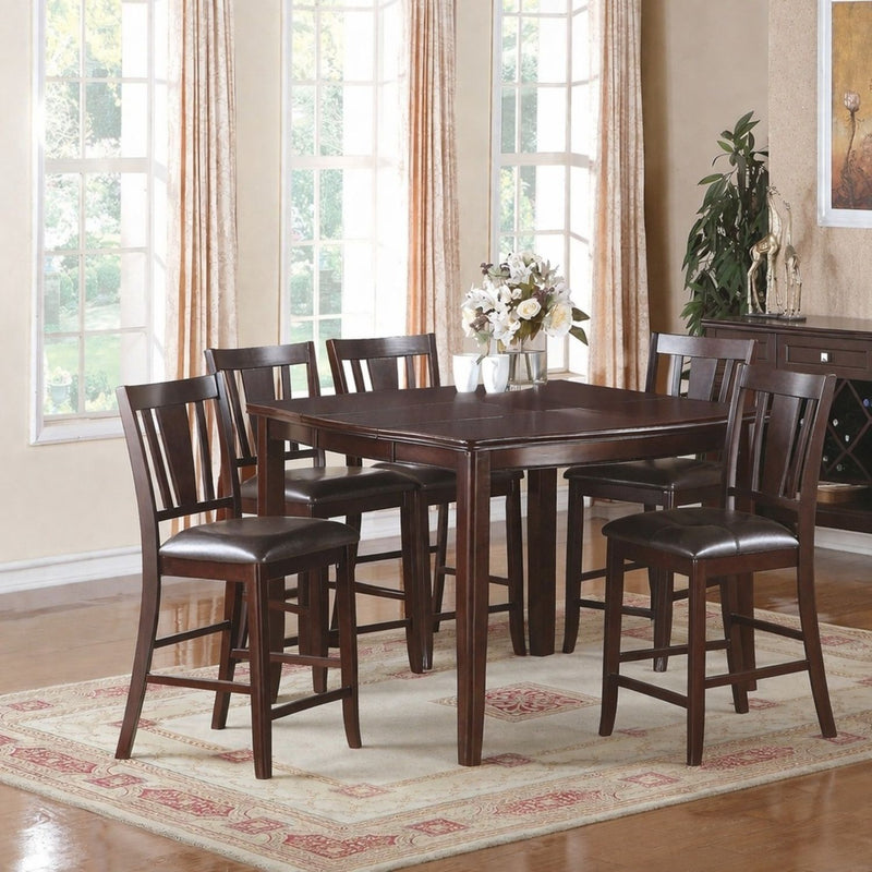 7 Piece Counter Height Dining Set With Butterfly Leaf Table And Chairs - Brown / Espresso by HouseOfZazla