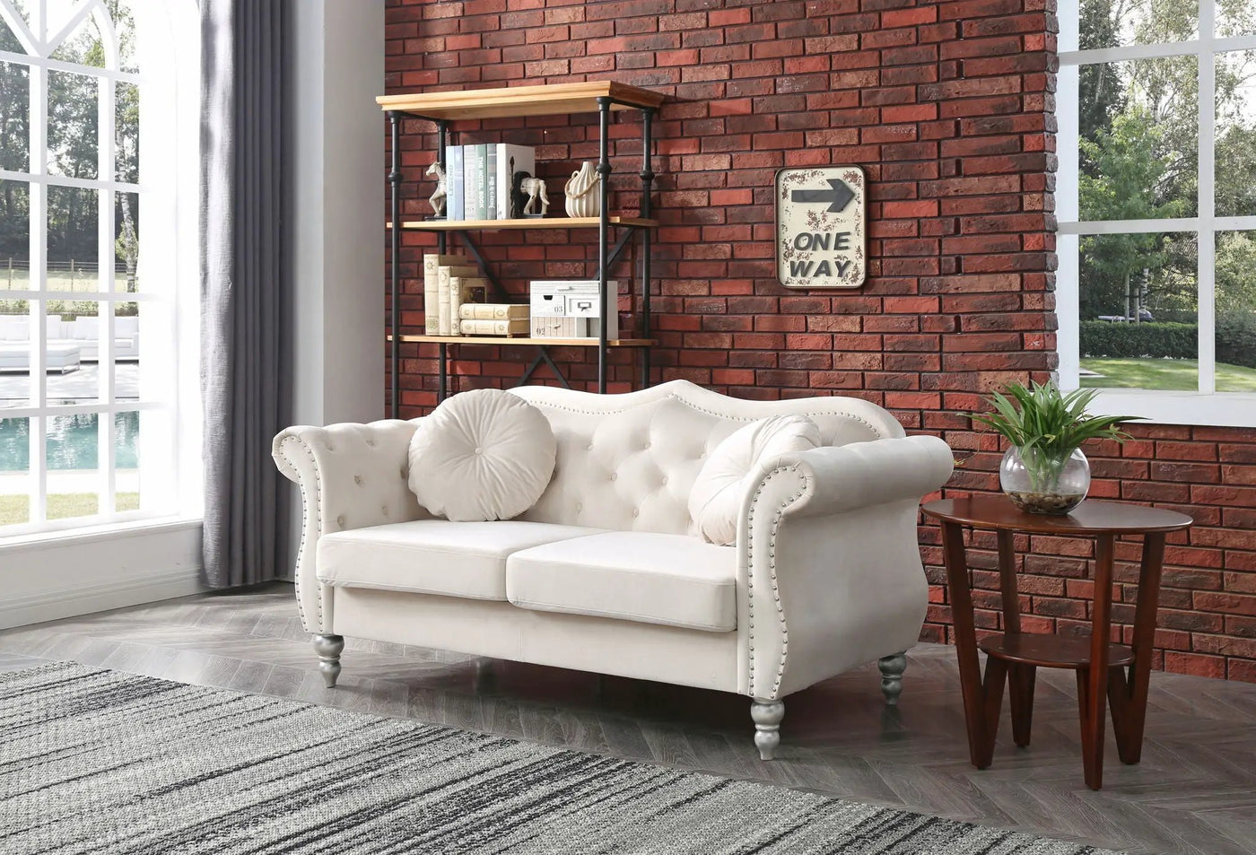 Stylish Flared Arm Loveseat by HouseOfZazla