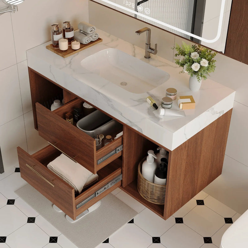 39.4" Floating Bathroom Vanity with Ceramic Sink by HouseOfZazla