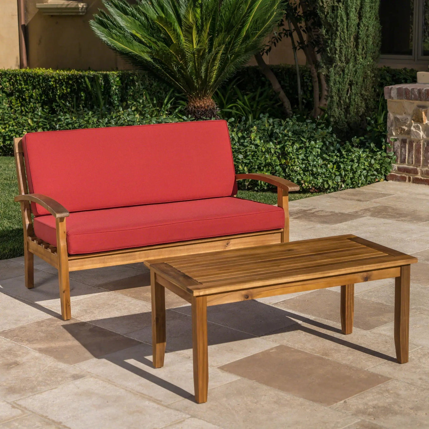 Outdoor Chat Set With Coffee Table and Loveseat by HouseOfZazla