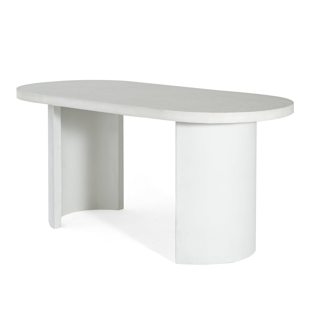 Ellis Oval 67.5" Modern Outdoor Concrete Dining Table with Terrazzo Top, photo 10 of 10