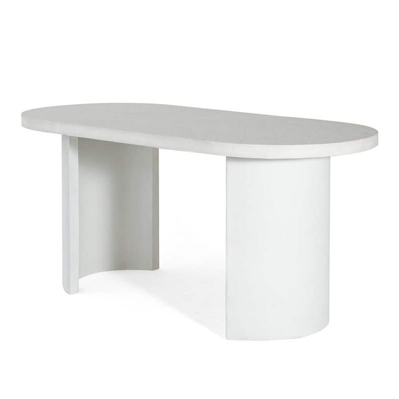 Ellis Oval 67.5" Modern Outdoor Concrete Dining Table with Terrazzo Top, photo 10 of 10
