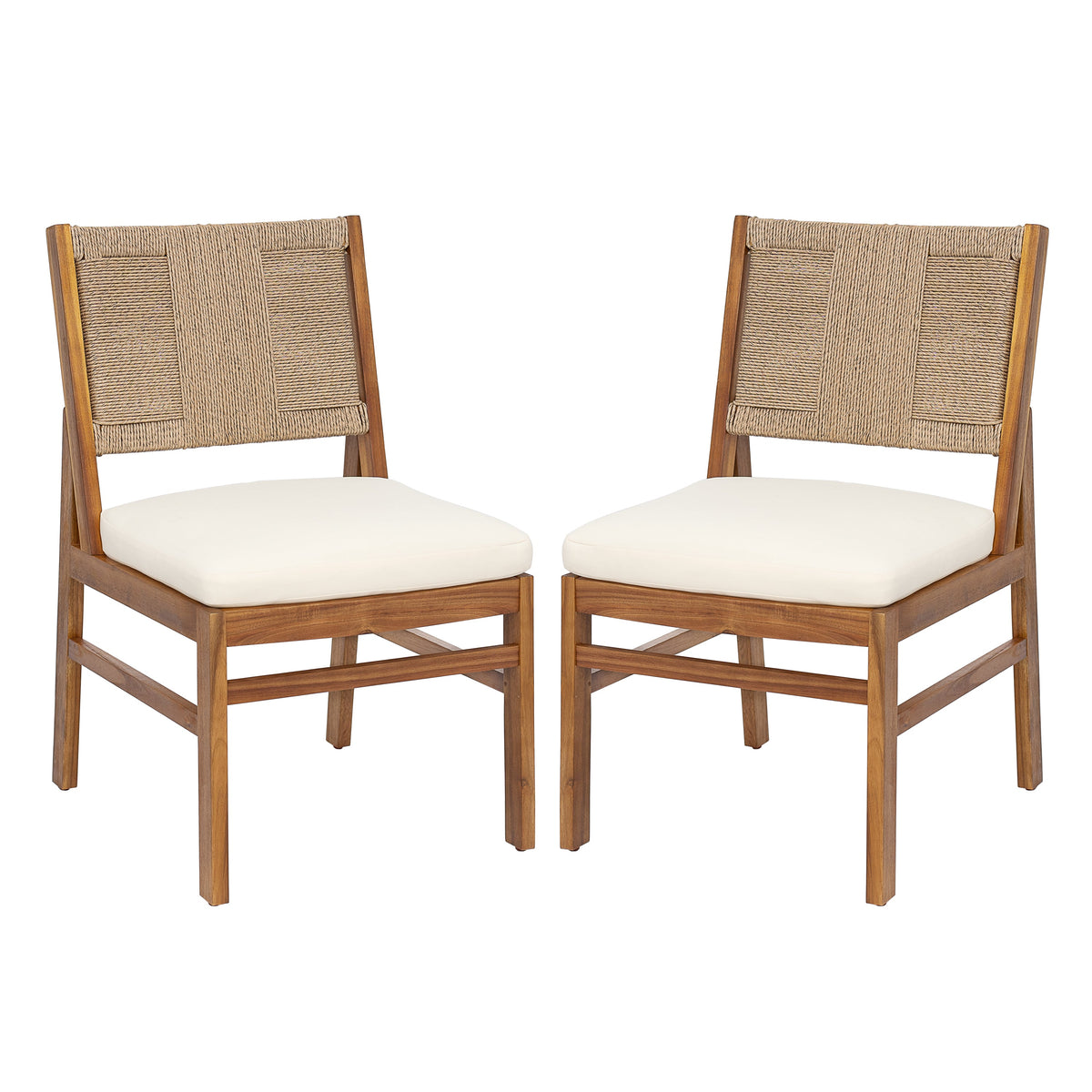 5-Piece Acacia Wood Outdoor Patio Dining Set, photo 3 of 10