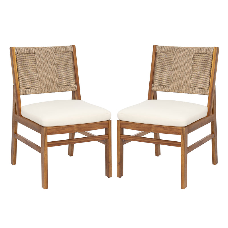 5-Piece Acacia Wood Outdoor Patio Dining Set, photo 3 of 10