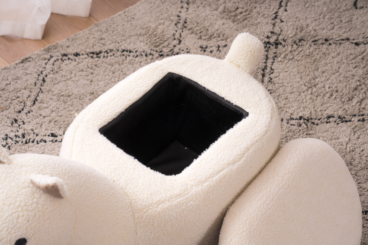 Leo the Llama Faux-Fur Storage Ottoman with Hidden Storage, photo 5 of 10