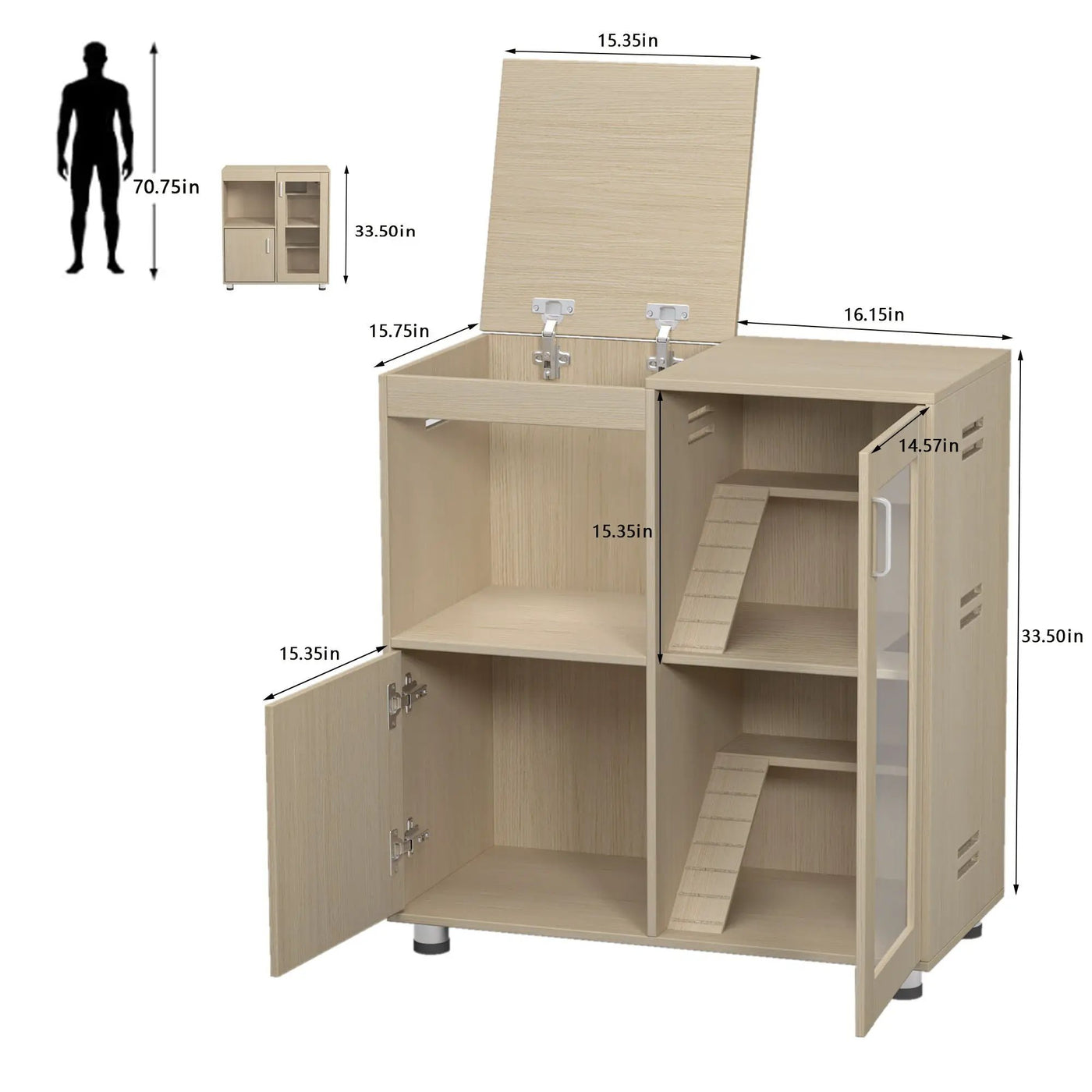4 Tier Hamster Cage With Acrylic Windows And Storage Cabinet by HouseOfZazla