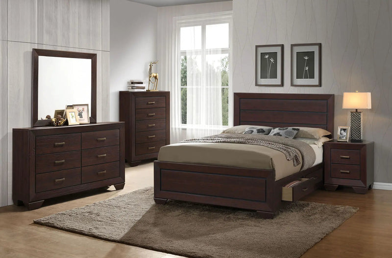 Kauffman 5-piece Eastern King Bedroom Set Dark Cocoa by Unique Piece Furniture