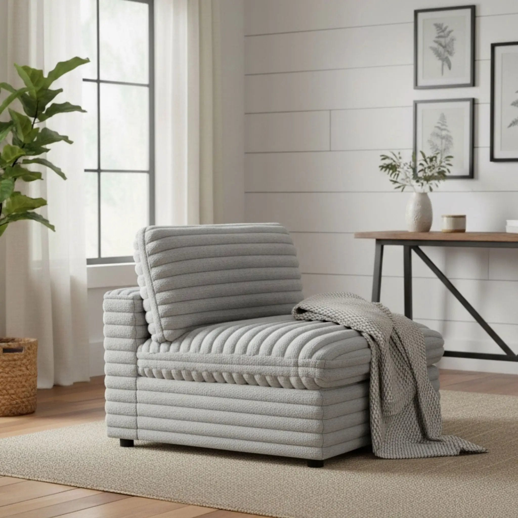 Jenny - Armless Slipper Chair - Gray by HouseOfZazla