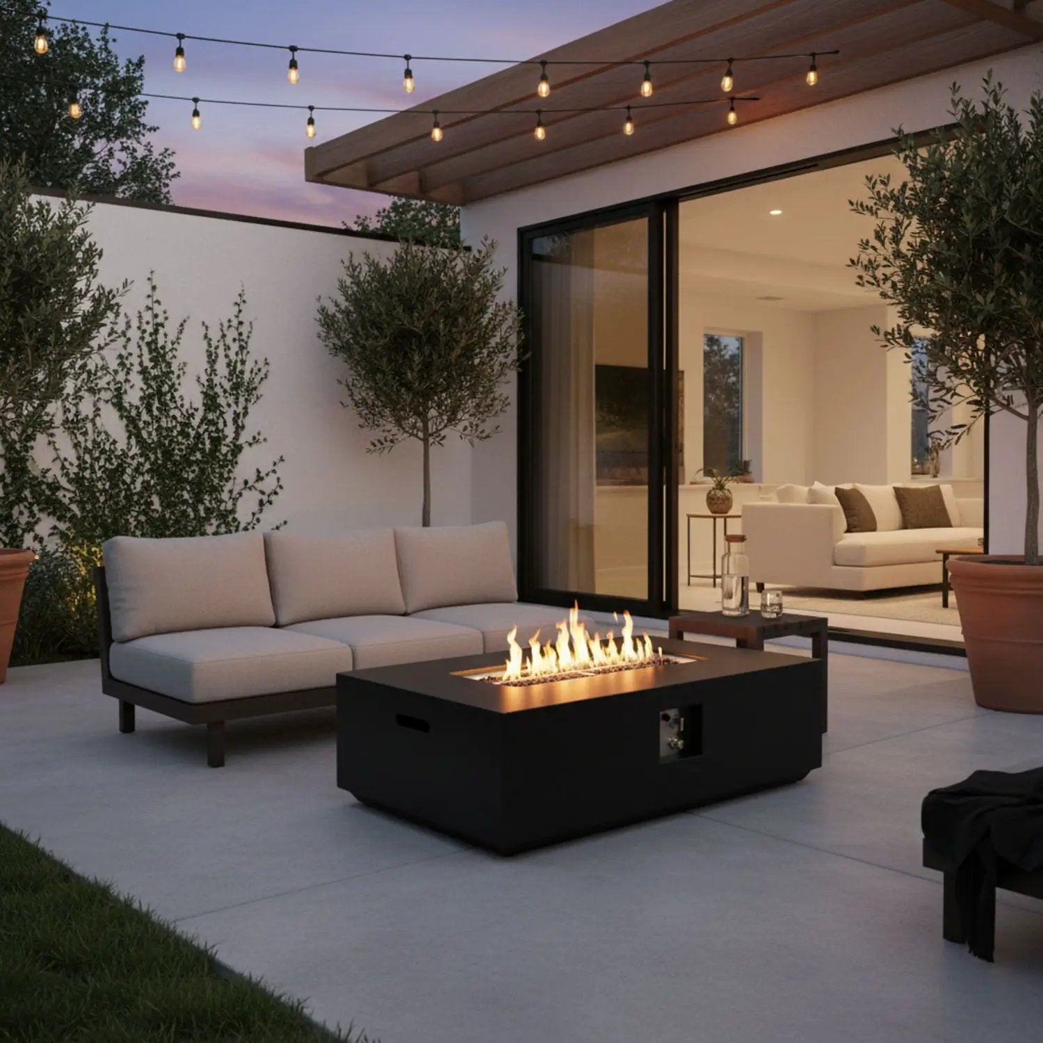 Propane / Natural Gas Fire Pit Table, 50,000 BTU - Charcoal by HouseOfZazla