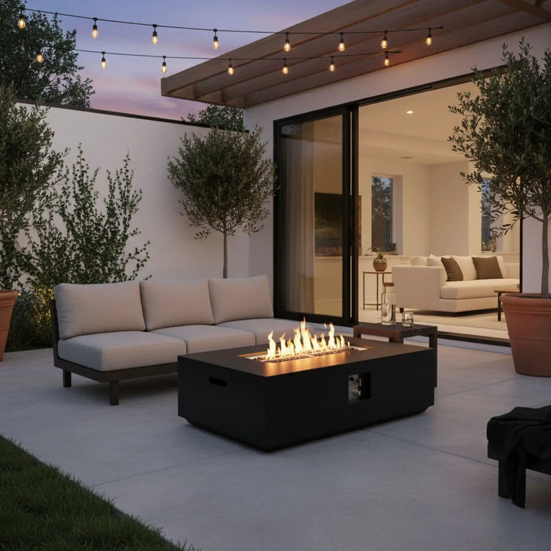 Propane / Natural Gas Fire Pit Table, 50,000 BTU - Charcoal by HouseOfZazla