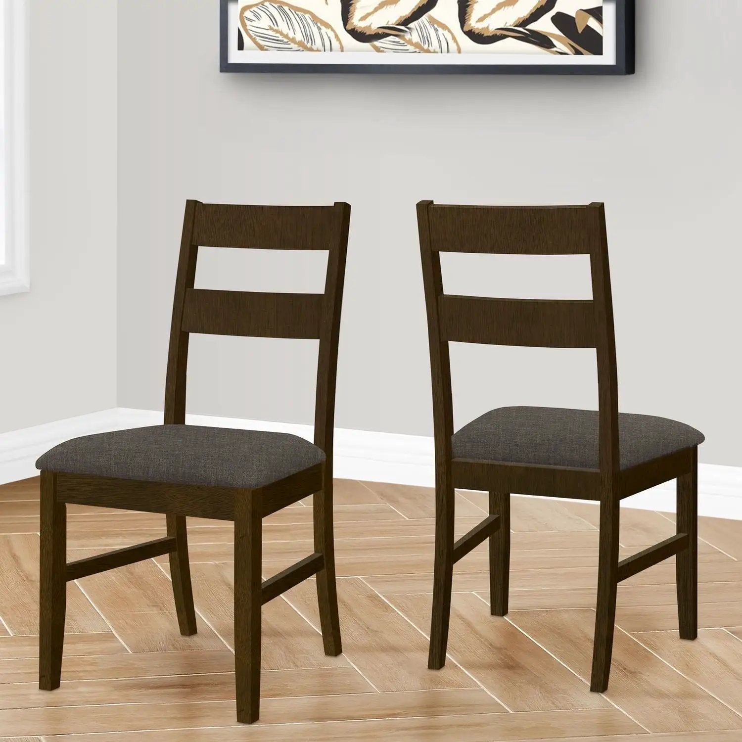 Dining Chair, Upholstered, Side, Dining Room, Transitional (Set of 2) - Brown by Unique Piece Furniture