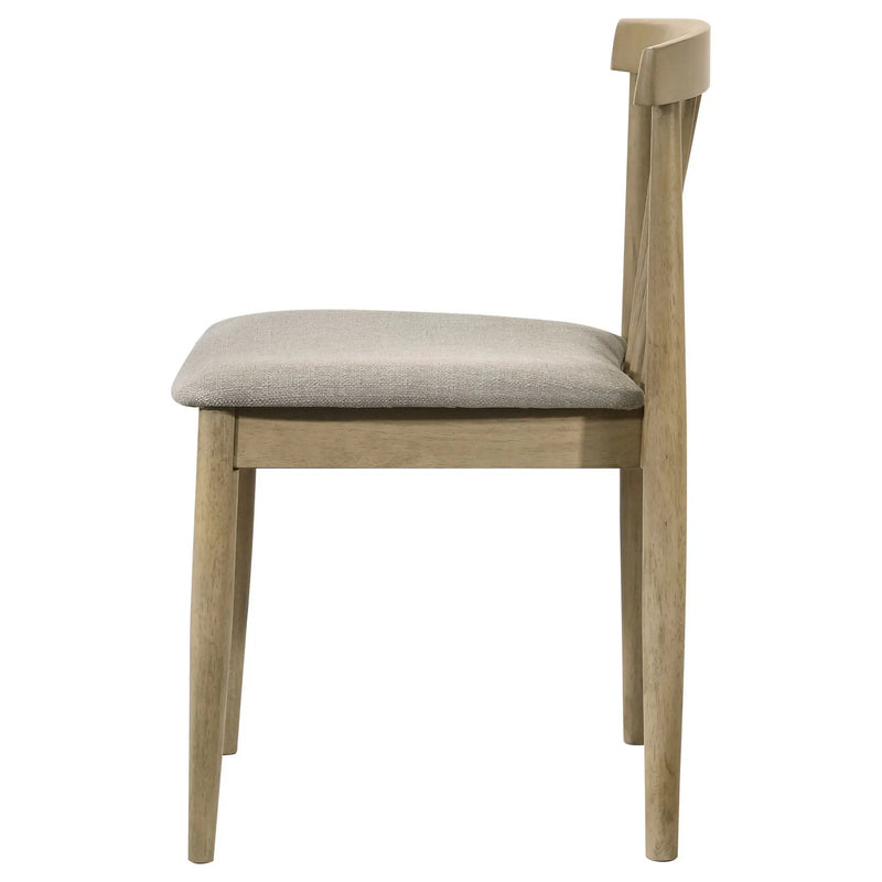 Cullen Dining Side Chair Upholstered Seat Natural Oak (Set of 2) by Unique Piece Furniture