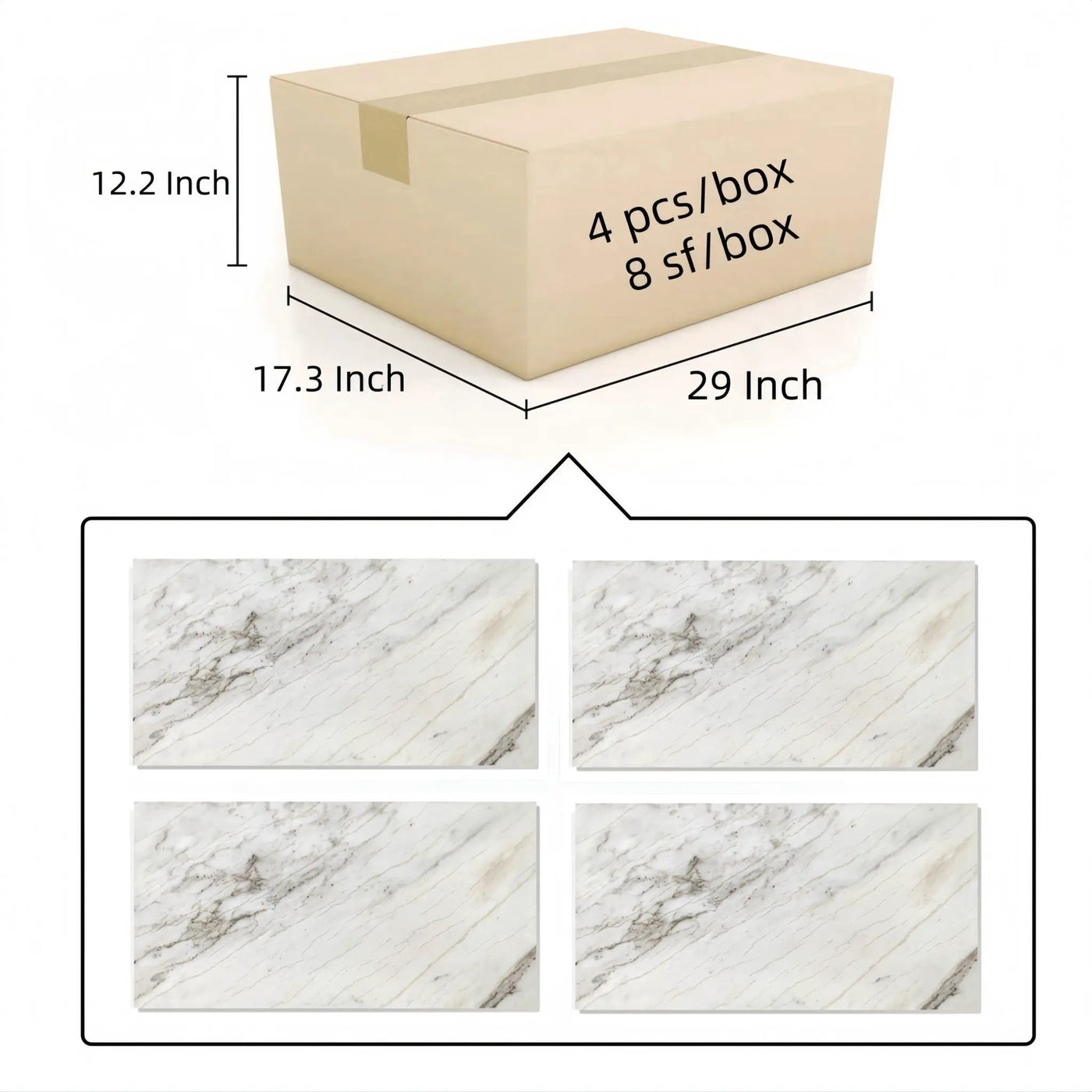 Natural Marble Polished Tile For Wall And Floor (Set of 4) by HouseOfZazla