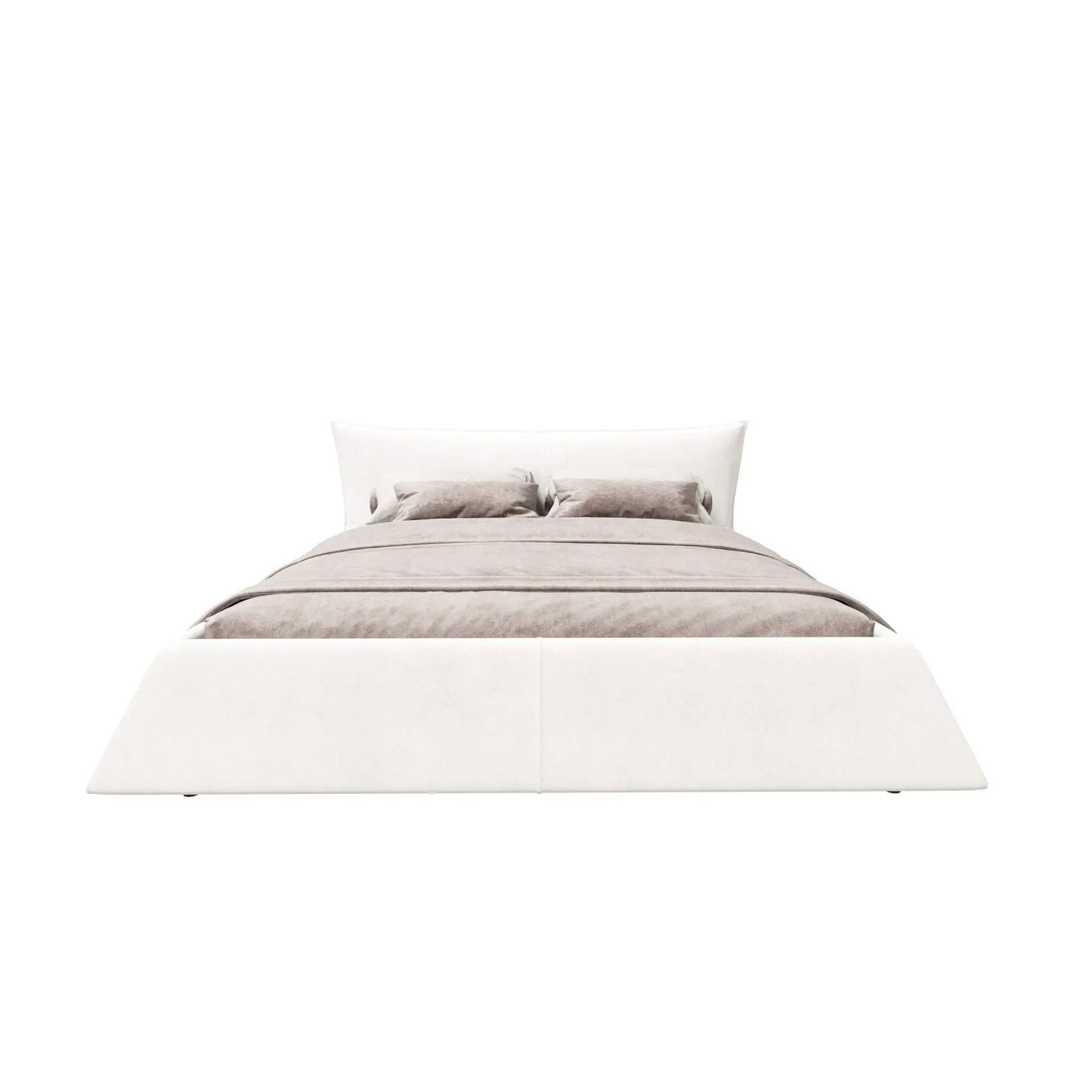 Upholstered Platform Bed With Special Shaped Headboard by HouseOfZazla