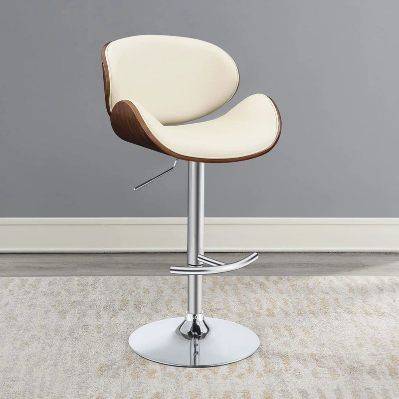 Adjustable Bar Stool With Upholstery - Ivory by HouseOfZazla