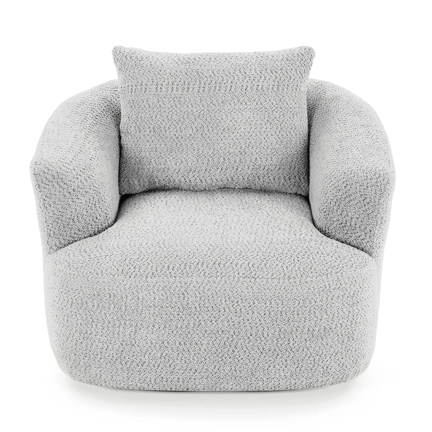 360° Swivel Barrel Sofa Chair With Throw Pillow, Upholstered Accent Chair by Unique Piece Furniture