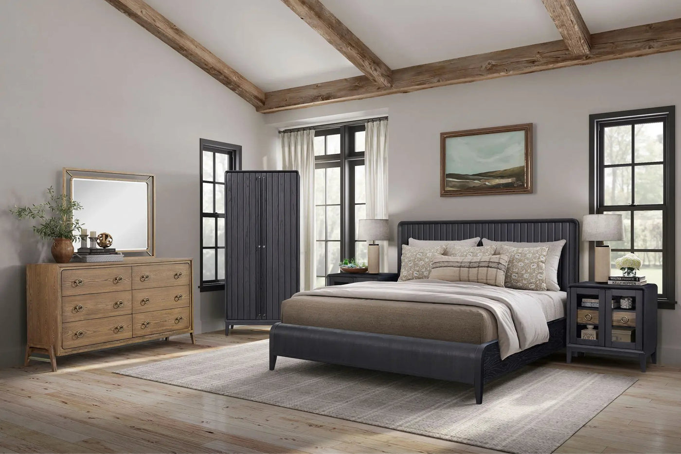 Waterfall Panel Bed & Design Elements by Unique Piece Furniture