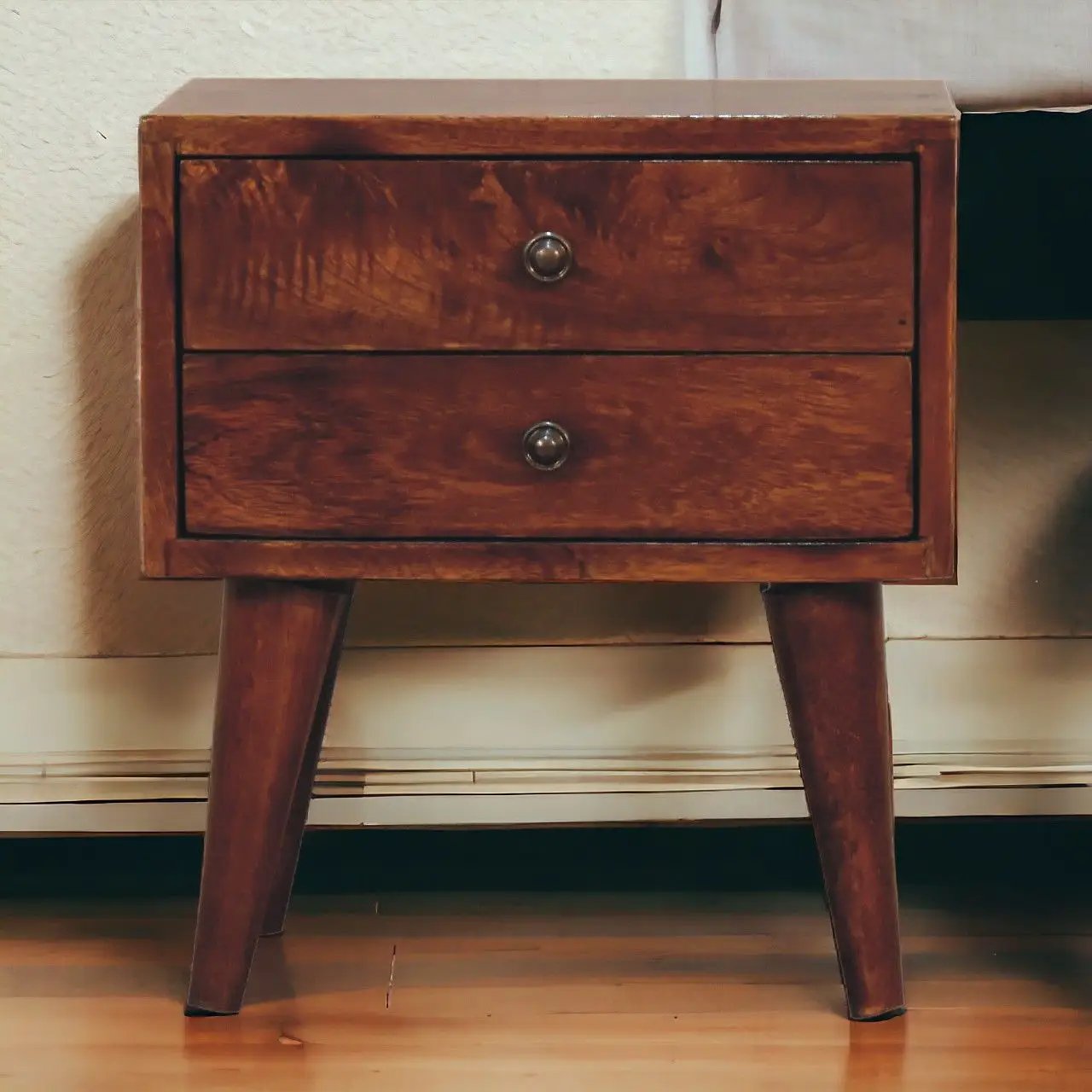 Mini Modern Bedside Table - Chestnut by HouseOfZazla