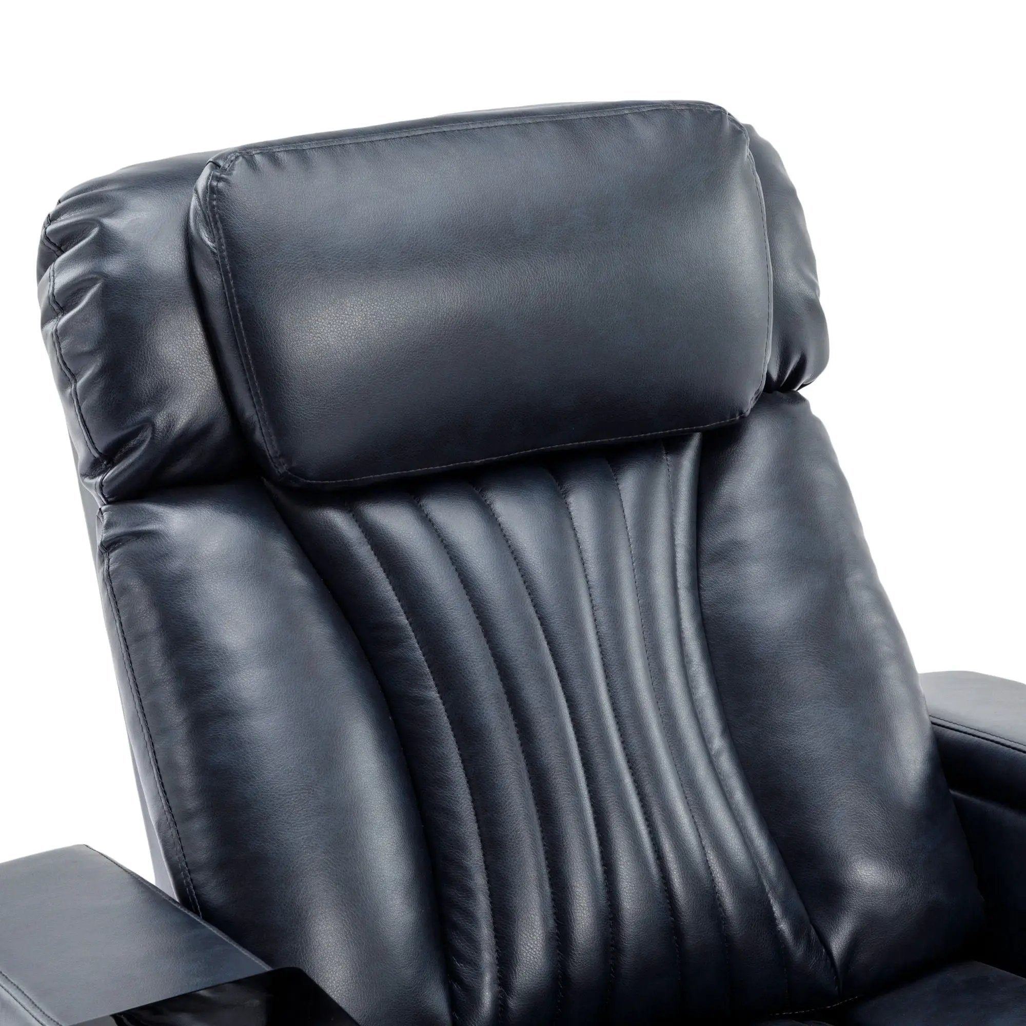 270° Power Swivel Recliner Home Theater Chair With Hidden Arm Storage, LED Light, Cup Holder, And Tray Table by HouseOfZazla