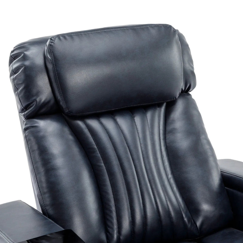 270° Power Swivel Recliner Home Theater Chair With Hidden Arm Storage, LED Light, Cup Holder, And Tray Table by HouseOfZazla