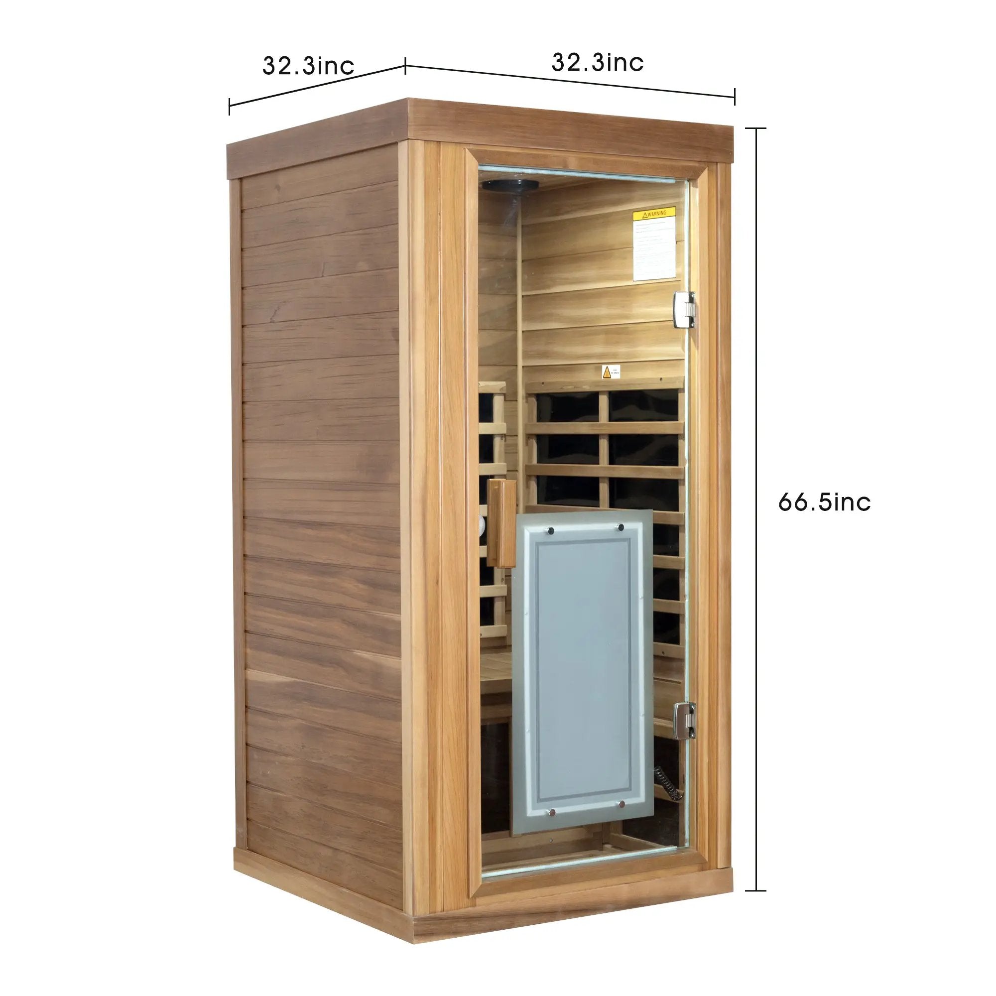 One person Far infrared red cedar standard indoor sauna room (Front & Rear & Left & Right) by HouseOfZazla