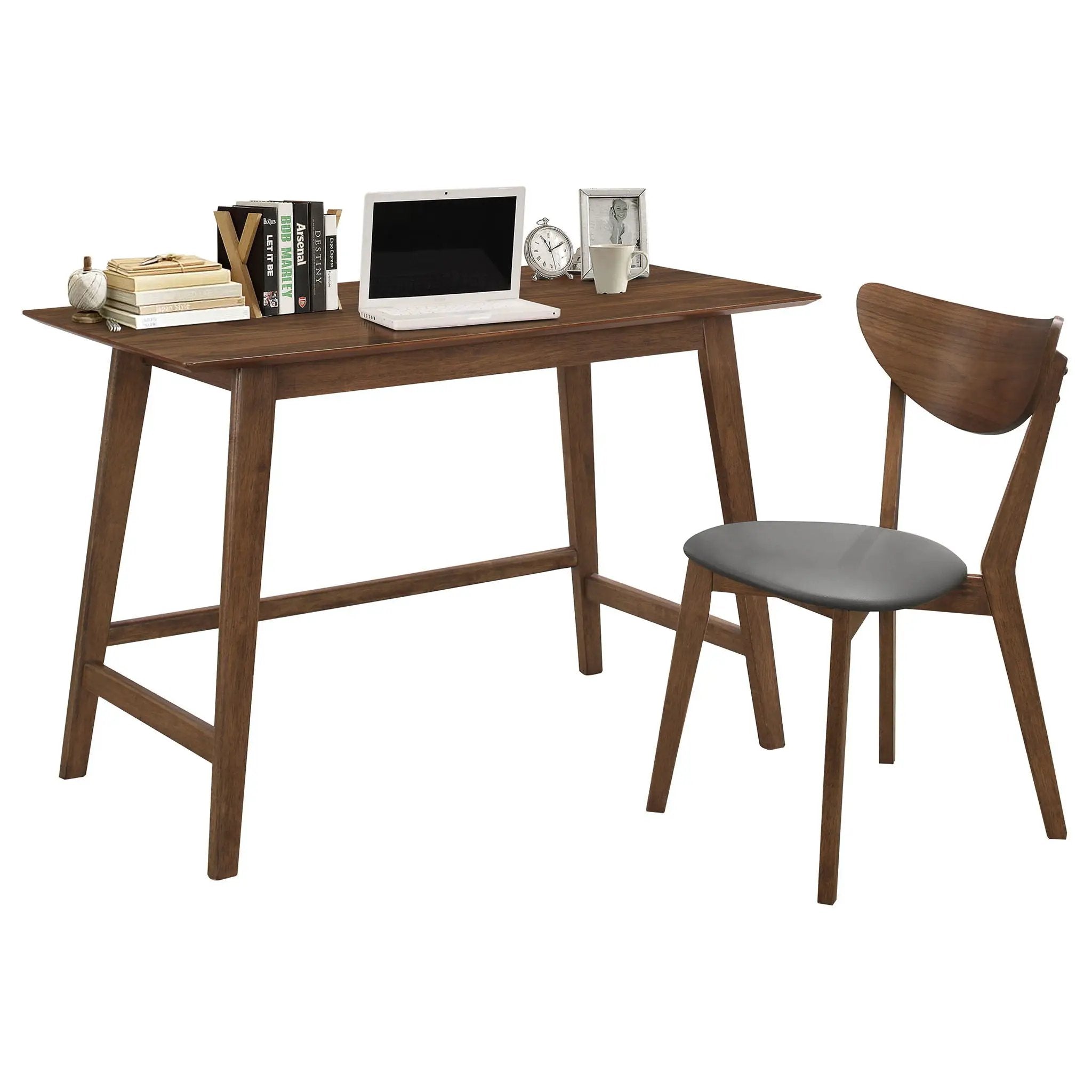 Karri 2-piece Home Office Computer Desk and Chair Set Walnut by Unique Piece Furniture