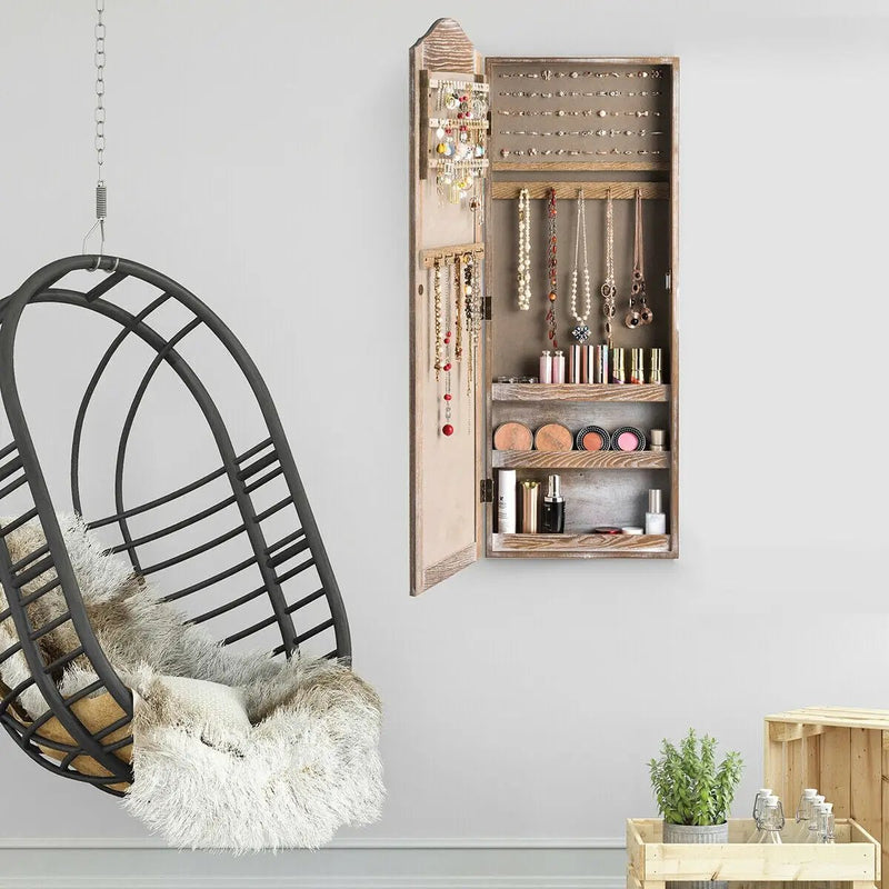 Wall/Door Mounted Jewelry Armoire Cabinet with Mirror by DirectDeals
