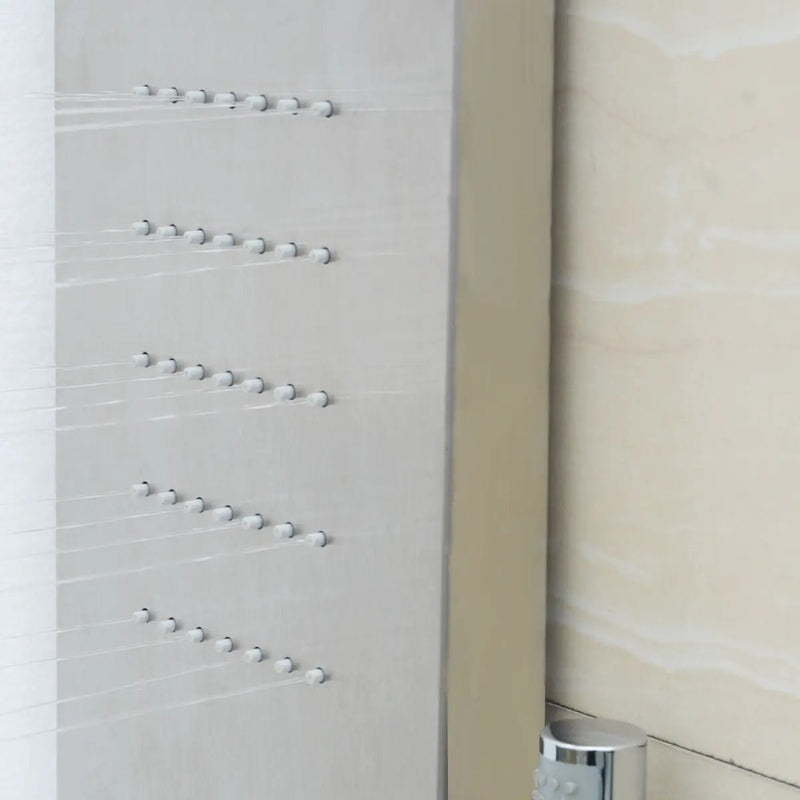 57 Inch Stainless Steel Shower Panel with12 x 8 Head Shower by DirectDeals