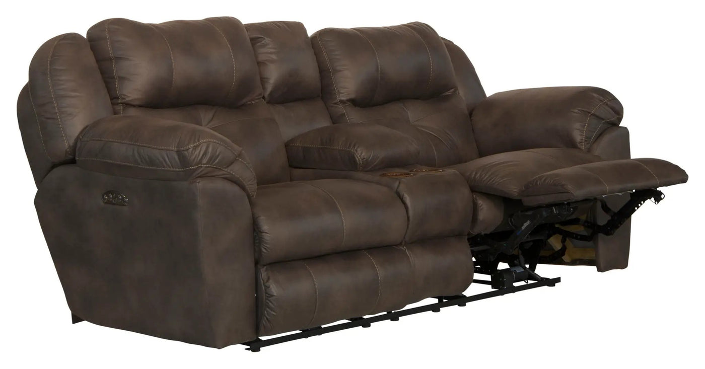 Ferrington - Power Lay Flat Reclining Console Loveseat with Power Adjustable Headrest by Unique Piece Furniture