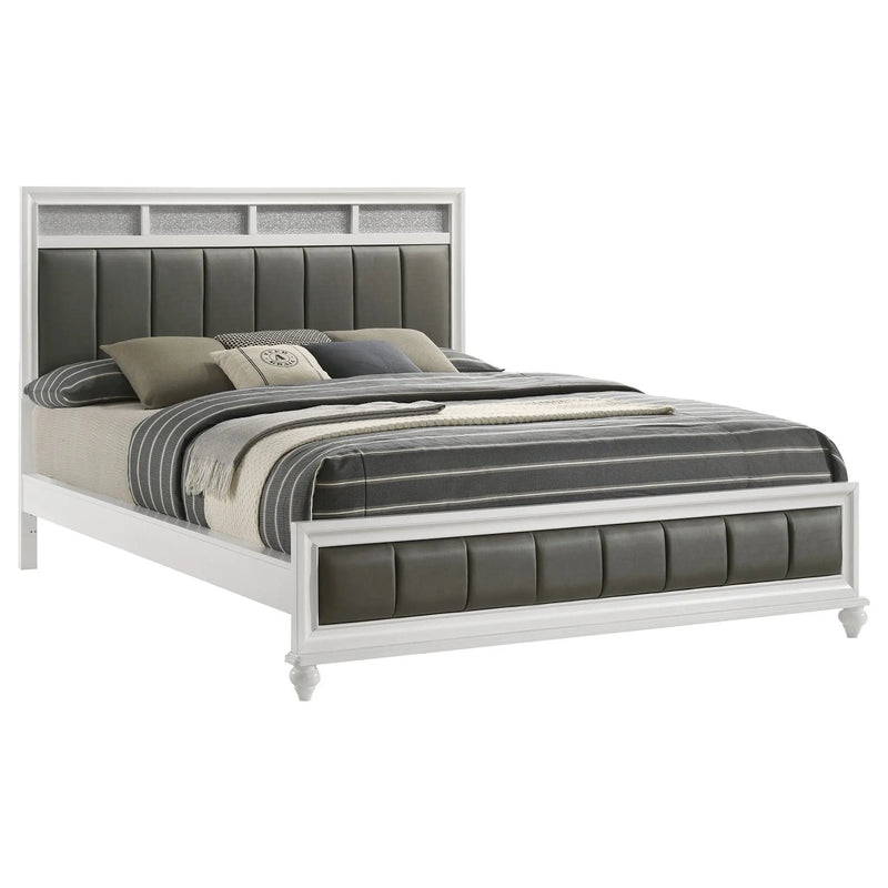 Barzini Wood California King Panel Bed White by Unique Piece Furniture
