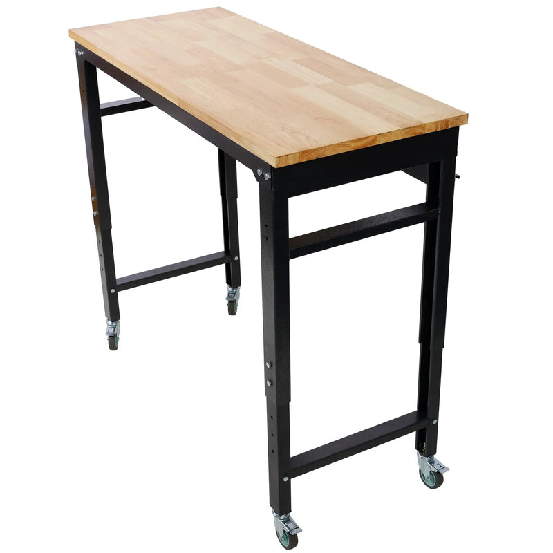 48" Wide Rolling Workbench - Adjustable Height for Workshop by HouseOfZazla