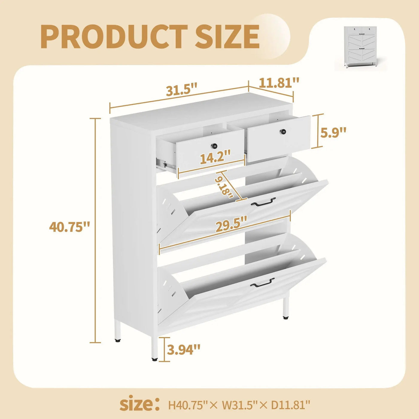 Shoe Cabinet With Flip Drawers by HouseOfZazla