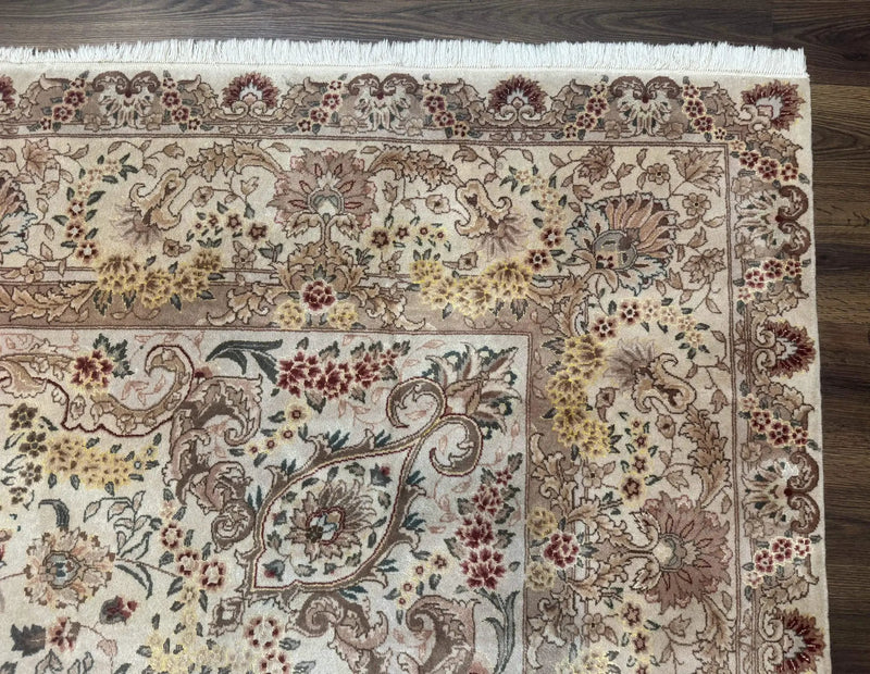Sino Persian Rug 8x12, Wool & Silk, Traditional Elegant Carpet, Fine 200 KPSI by Jewel Rugs