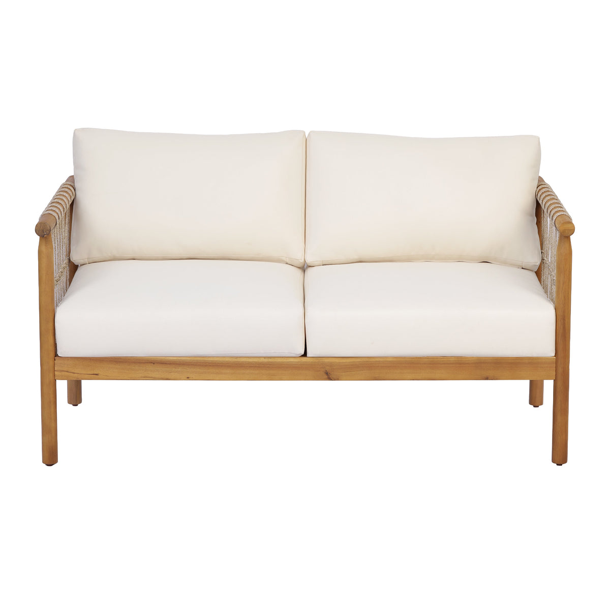 Teak Finish Acacia Wood Patio Seating, photo 7 of 10