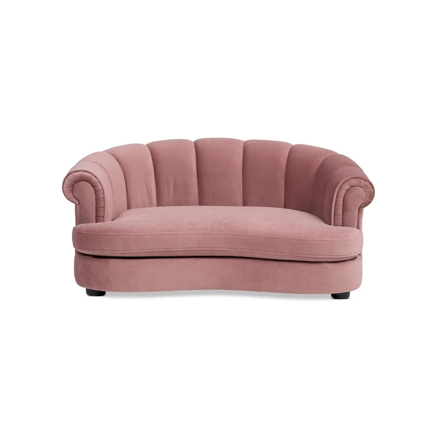 Halle 35.5" Rolled-Arm Dog Bed with Channel-Tufted Back by HouseOfZazla
