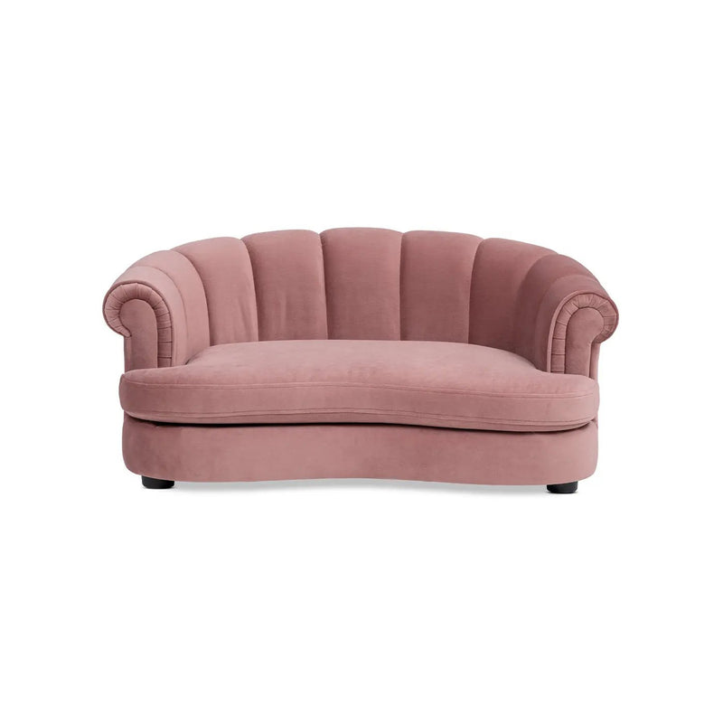 Halle 35.5" Rolled-Arm Dog Bed with Channel-Tufted Back by HouseOfZazla