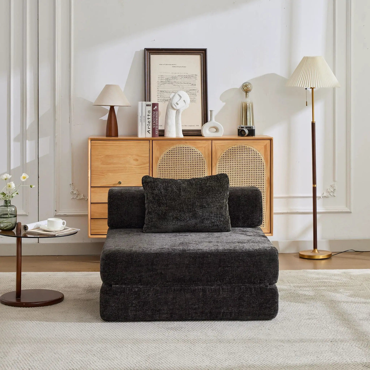 Convertible Floor Sofa Bed With Fixed Shape Frame For Living Room by HouseOfZazla