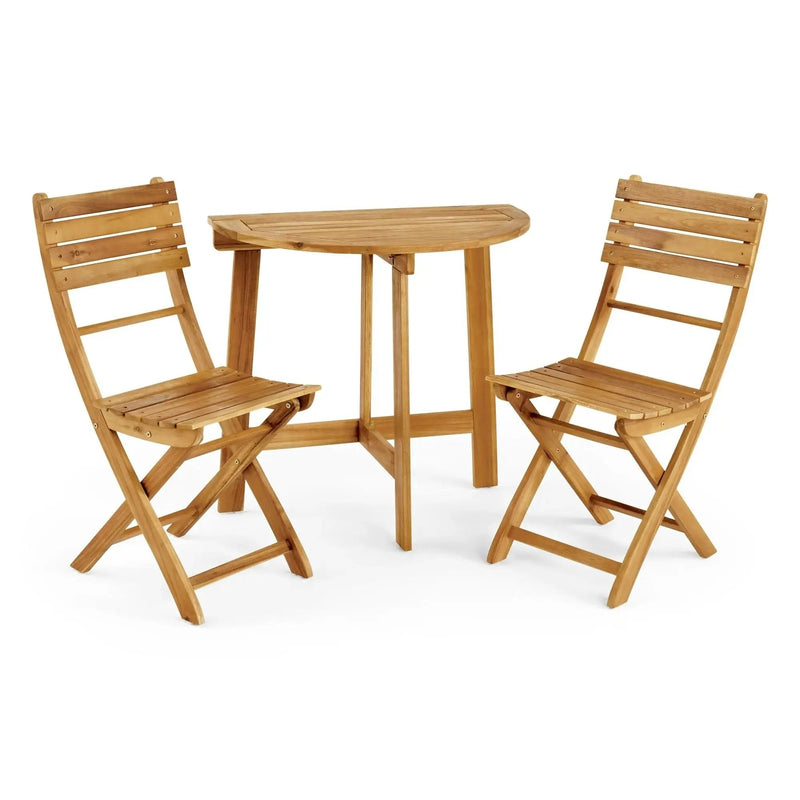 Outdoor 3 Piece Half Round Folding Bistro Set by HouseOfZazla