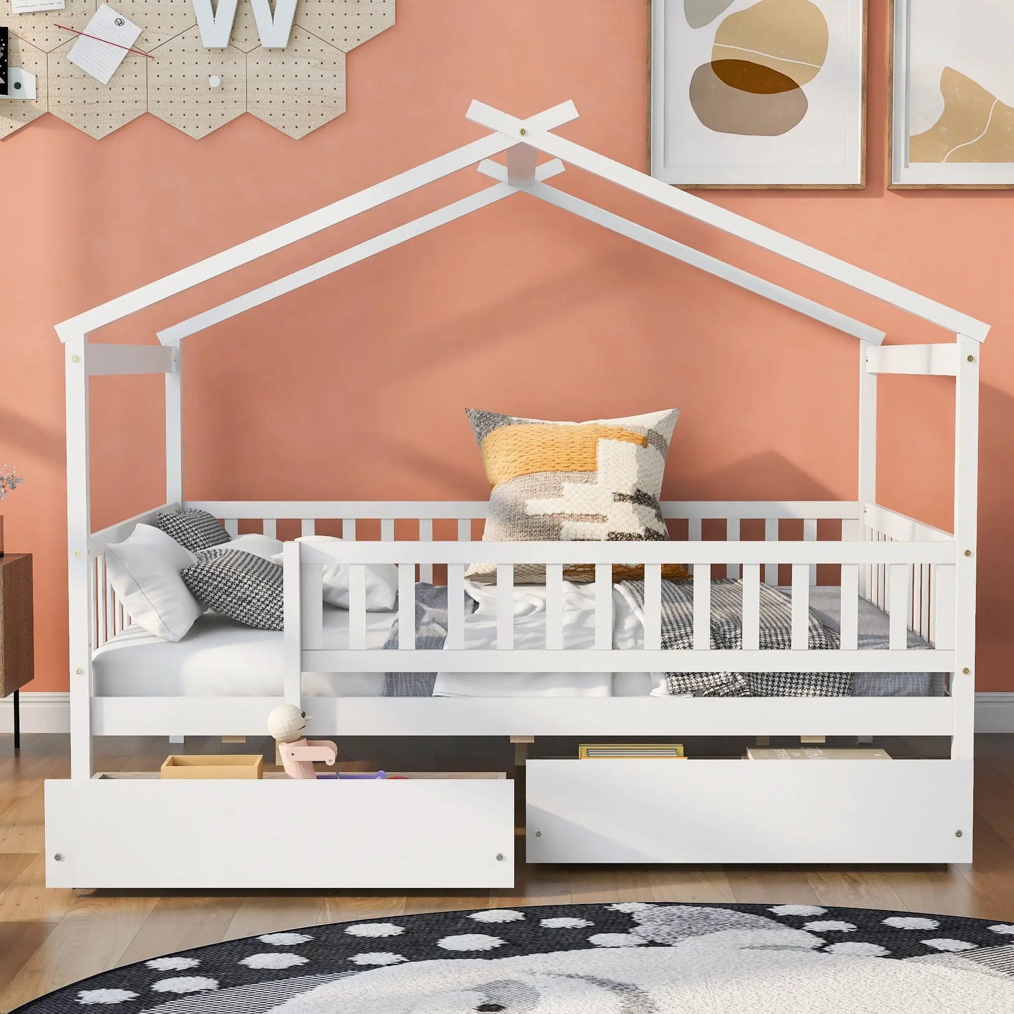 House Bed With 2 Drawers by Unique Piece Furniture