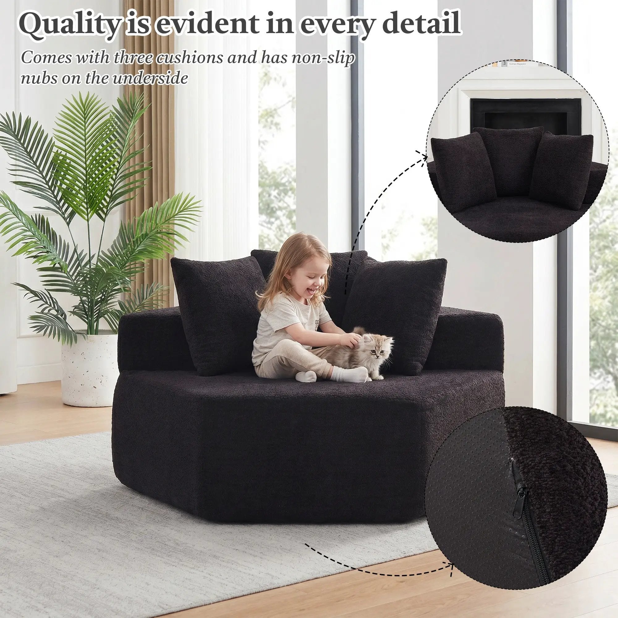 54-inch Modern-style Hexagonal Single Lounge Chair by HouseOfZazla