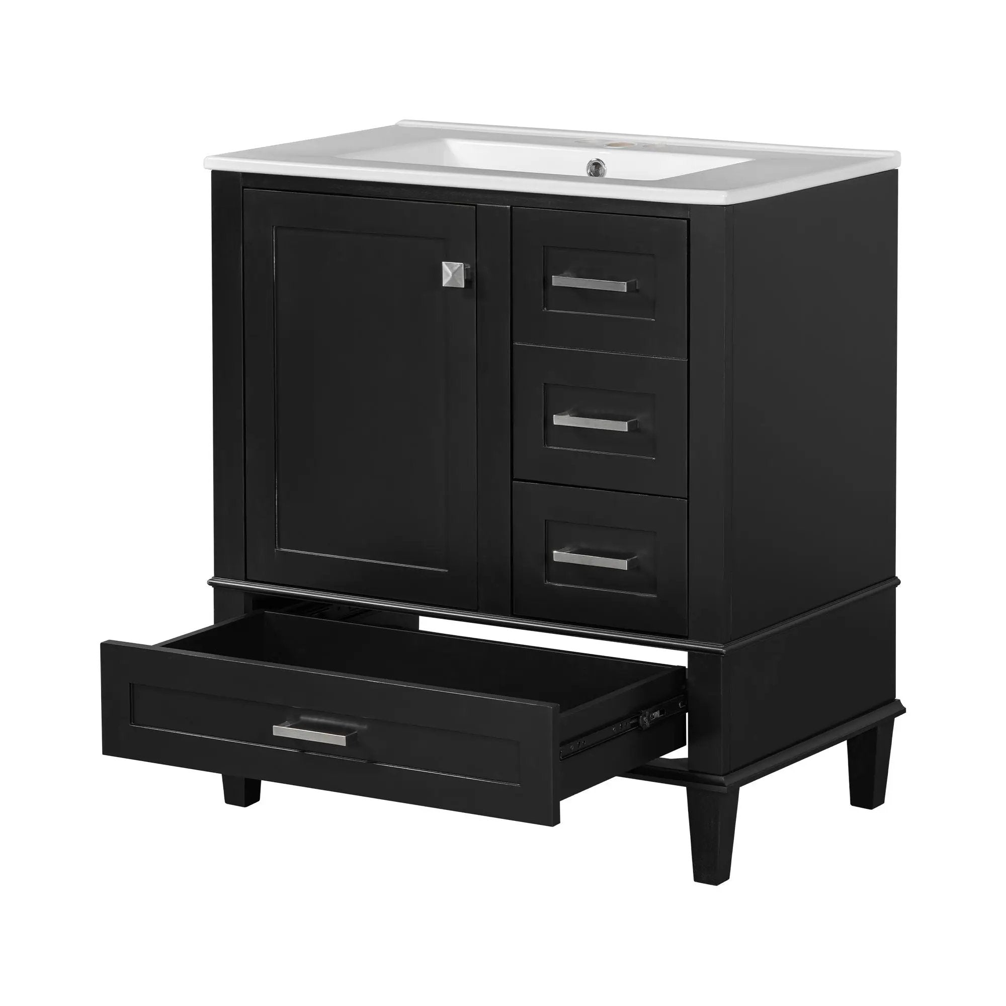 Bathroom Vanity, Modern Bathroom Cabinet With Sink Combo Set, Bathroom Storage Cabinet With A Soft Closing Door And 3 Drawers, Solid Wood Frame by HouseOfZazla